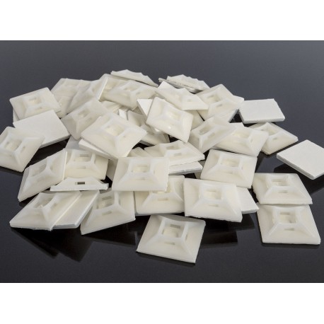 príchytka samolepiaca max 4,8mm 28x28 biela  (TALP)